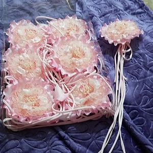 Bundle of 7 beaded flowers with pin backs